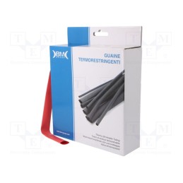 1 rol x BM GROUP - GBS127MRO - Heat shrink sleeve, glueless, 2: 1, 12.7mm, L: 6m, polyolefine