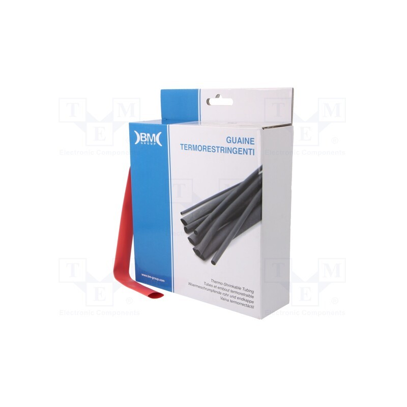 1 rol x BM GROUP - GBS127MRO - Heat shrink sleeve, glueless, 2: 1, 12.7mm, L: 6m, polyolefine