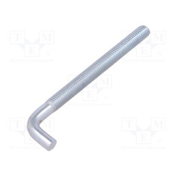 10 pcs x DROMET - HP.8100 - Hook, straight, steel, zinc, Thread len: 78mm, Overall len: 100mm