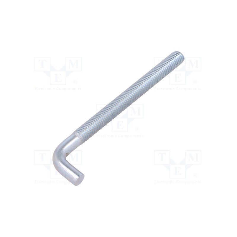 10 pcs x DROMET - HP.8100 - Hook, straight, steel, zinc, Thread len: 78mm, Overall len: 100mm