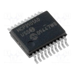 1 pcs x MICROCHIP TECHNOLOGY - MCP3901A0-I/SS - IC: A/D converter, AFE, SPI, 16bit, 64ksps, SSOP20, 4.5÷5.5V, 2.1mA