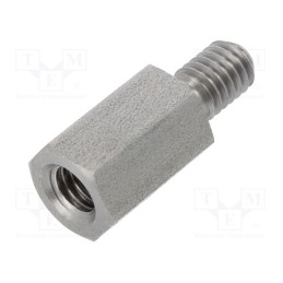 10 pcs x DREMEC - 249X15 - Screwed spacer sleeve, 15mm, Int.thread: M6, Ext.thread: M6