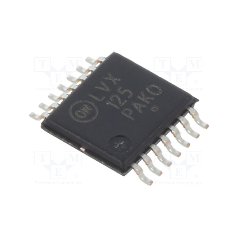 3 pcs x ONSEMI - MC74LVX125DTG - IC: digital, buffer,non-inverting, Ch: 4, CMOS, SMD, TSSOP14, LVX