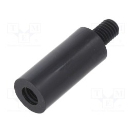 10 pcs x DREMEC - 288RDX22 - Screwed spacer sleeve, cylindrical, polyamide, M5, M5, 22mm, black