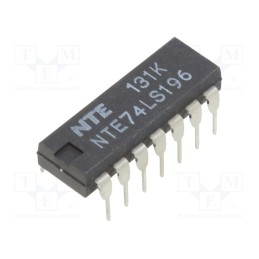 1 pcs x NTE Electronics - NTE74LS196 - IC: digital, decade counter,latch, TTL, THT, DIP14