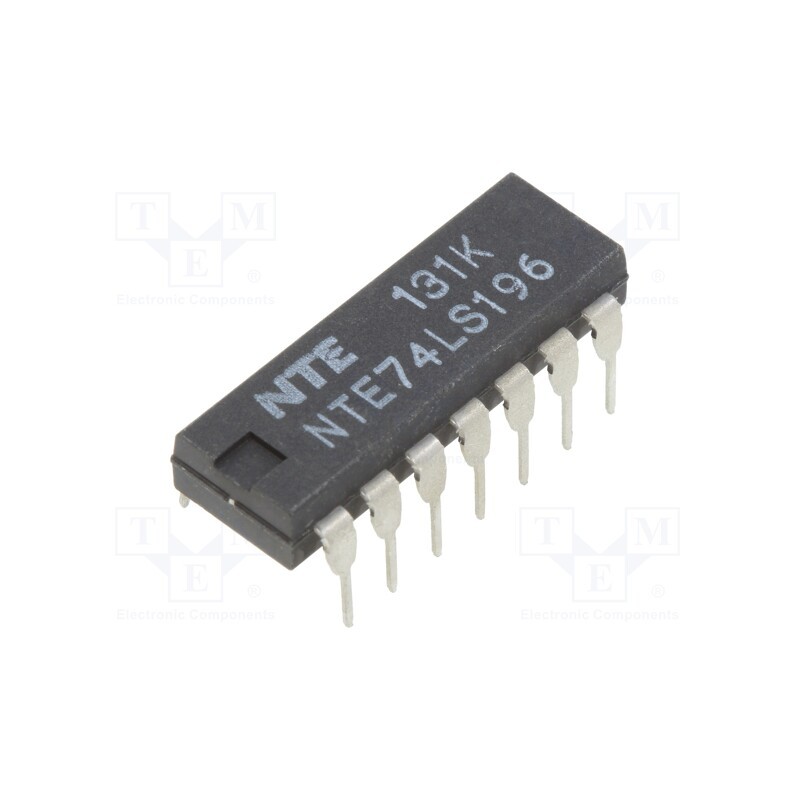 1 pcs x NTE Electronics - NTE74LS196 - IC: digital, decade counter,latch, TTL, THT, DIP14