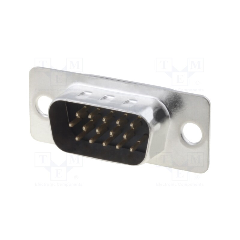 1 pcs x ADAM TECH - HDT15-PT - D-Sub HD, PIN: 15, socket, male, straight, THT, 5A, 20mΩ