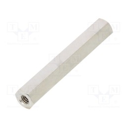 10 pcs x DREMEC - 116X45 - Screwed spacer sleeve, 45mm, Int.thread: M4, hexagonal, brass