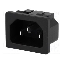 1 pcs x ADAM TECH - IEC-C-1 - Connector: AC supply, socket, male, 10A, 250VAC, IEC 60320, C14 (E)