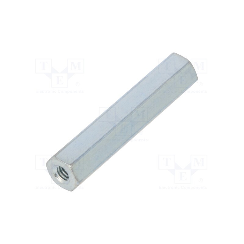 10 pcs x DREMEC - 122X25 - Screwed spacer sleeve, 25mm, Int.thread: M2,5, hexagonal, steel