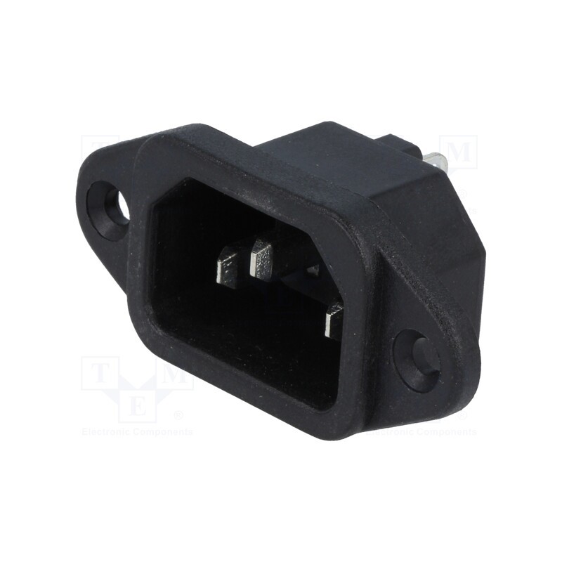 1 pcs x ADAM TECH - IEC-A-3 - Connector: AC supply, socket, male, 10A, 250VAC, IEC 60320, C14 (E)