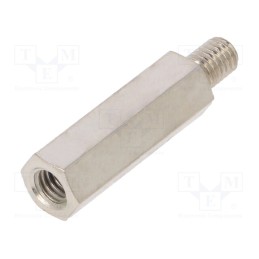 10 pcs x DREMEC - 218X25 - Screwed spacer sleeve, 25mm, Int.thread: M5, Ext.thread: M5, brass