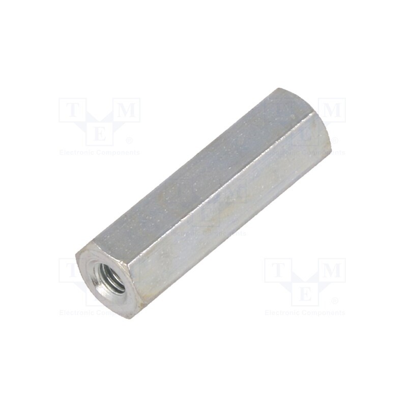 10 pcs x DREMEC - 125X20 - Screwed spacer sleeve, 20mm, Int.thread: M3, hexagonal, steel