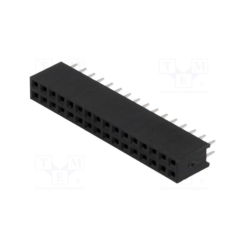 1 pcs x CONNFLY - DS1023-2*16S21 - Socket, pin strips, female, PIN: 32, straight, 2.54mm, THT, 2x16