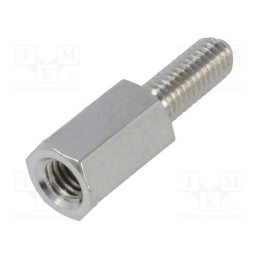 10 pcs x VOGT - ZDM38558 - Screwed spacer sleeve, 8mm, Int.thread: M3, Ext.thread: M3, brass