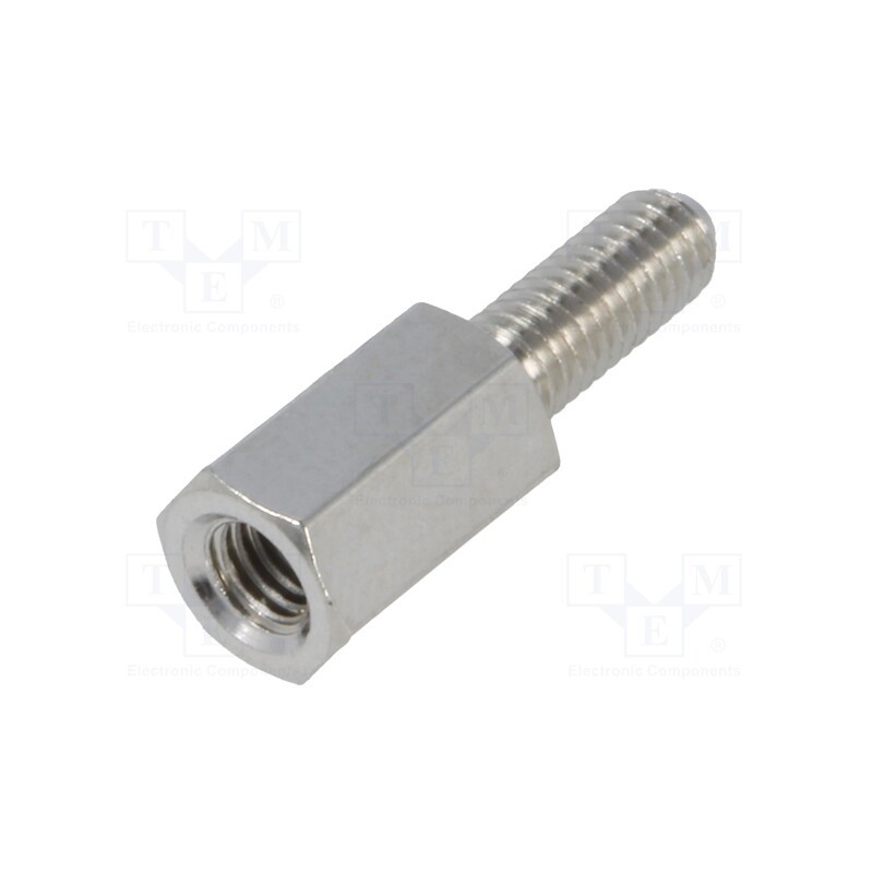 10 pcs x VOGT - ZDM38558 - Screwed spacer sleeve, 8mm, Int.thread: M3, Ext.thread: M3, brass