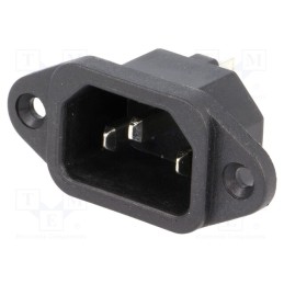 1 pcs x ADAM TECH - IEC-A-1 - Connector: AC supply, socket, male, 10A, 250VAC, IEC 60320, C14 (E)
