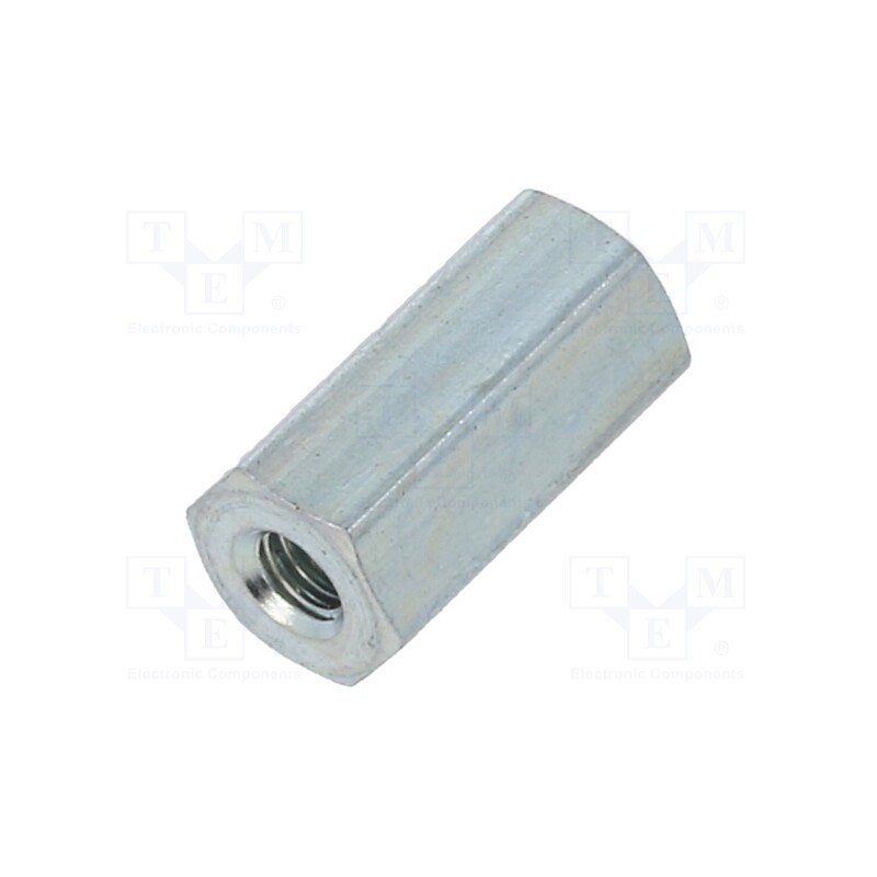 10 pcs x DREMEC - 122X10 - Screwed spacer sleeve, 10mm, Int.thread: M2,5, hexagonal, steel