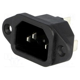 1 pcs x ADAM TECH - IEC-A-2 - Connector: AC supply, socket, male, 10A, 250VAC, IEC 60320, C14 (E)