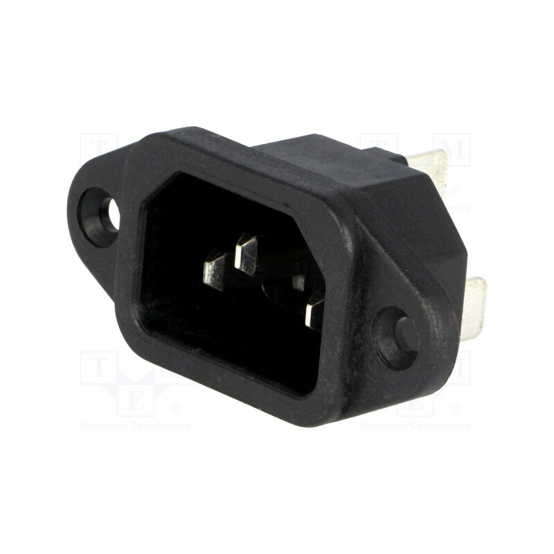 1 pcs x ADAM TECH - IEC-A-2 - Connector: AC supply, socket, male, 10A, 250VAC, IEC 60320, C14 (E)