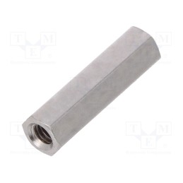 10 pcs x DREMEC - 1112X15 - Screwed spacer sleeve, 15mm, Int.thread: M2,5, hexagonal, brass