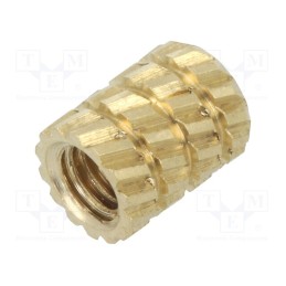 10 pcs x DREMEC - 11M3 - Threaded insert, brass, without coating, M3, L: 5.9mm, Øout: 4.5mm