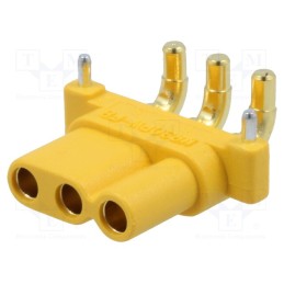 1 pcs x AMASS - MR30PW-FB - Socket, DC supply, MR30, female, PIN: 3, on PCBs, THT, yellow, 15A
