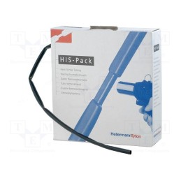 1 pcs x HELLERMANNTYTON - 300-30640 - Heat shrink sleeve, 2: 1, 6.4mm, L: 5m, black, cardboard packaging