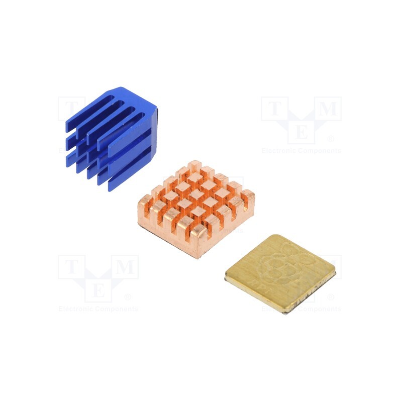 1 set x - GRL-15287 - Heatsink: extruded, grilled, Raspberry Pi, copper,blue,golden