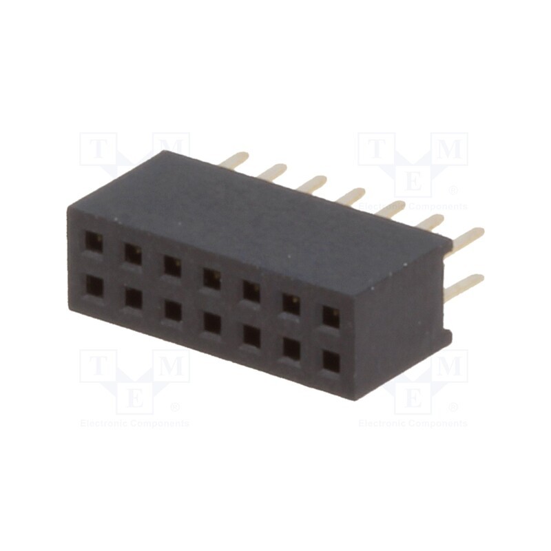 1 pcs x CONNFLY - DS1065-03-2*7S8BV - Socket, pin strips, female, PIN: 14, straight, 1.27mm, THT, 2x7, 1A