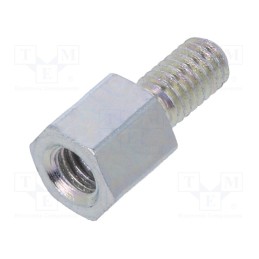 10 pcs x DREMEC - 223X05 - Screwed spacer sleeve, 5mm, Int.thread: M3, Ext.thread: M3, steel