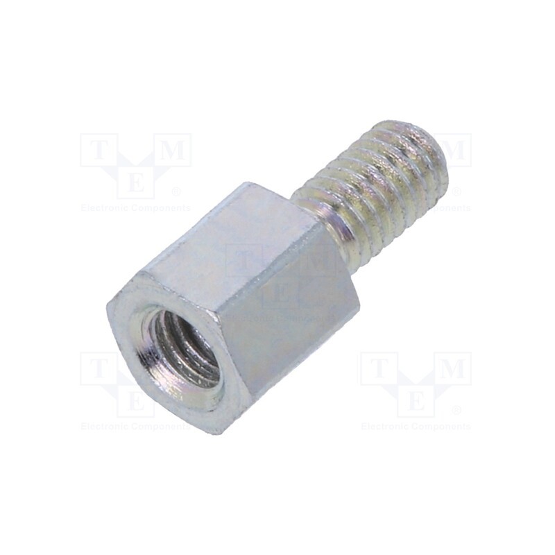 10 pcs x DREMEC - 223X05 - Screwed spacer sleeve, 5mm, Int.thread: M3, Ext.thread: M3, steel