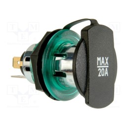 1 pcs x PRO CAR - 68140820 - Car lighter socket, car lighter socket x1, 20A, green, blister