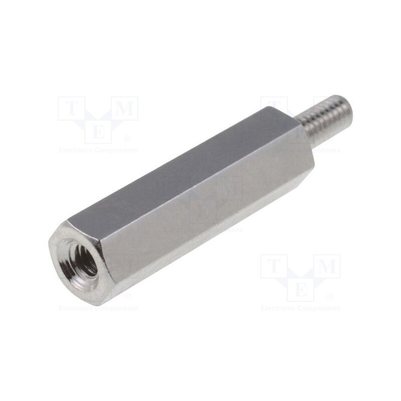 10 pcs x DREMEC - 212X18 - Screwed spacer sleeve, 18mm, Int.thread: M2,5, Ext.thread: M2,5