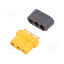 1 pcs x AMASS - MR60-F - Plug, DC supply, MR60, female, PIN: 3, for cable, soldering, yellow