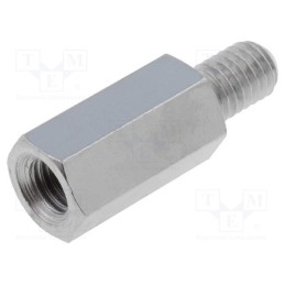 10 pcs x DREMEC - 218X15 - Screwed spacer sleeve, 15mm, Int.thread: M5, Ext.thread: M5, brass