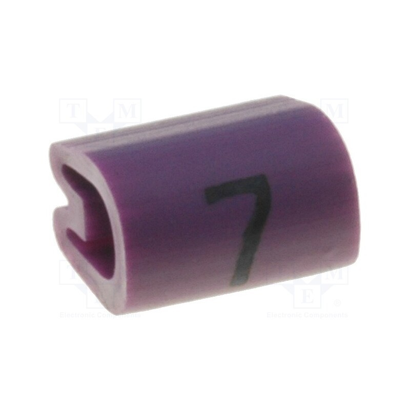 500 pcs x TE Connectivity - 6201707 - Markers, Marking: 7, 4.3÷6.9mm, PVC, violet, -45÷70°C, leaded