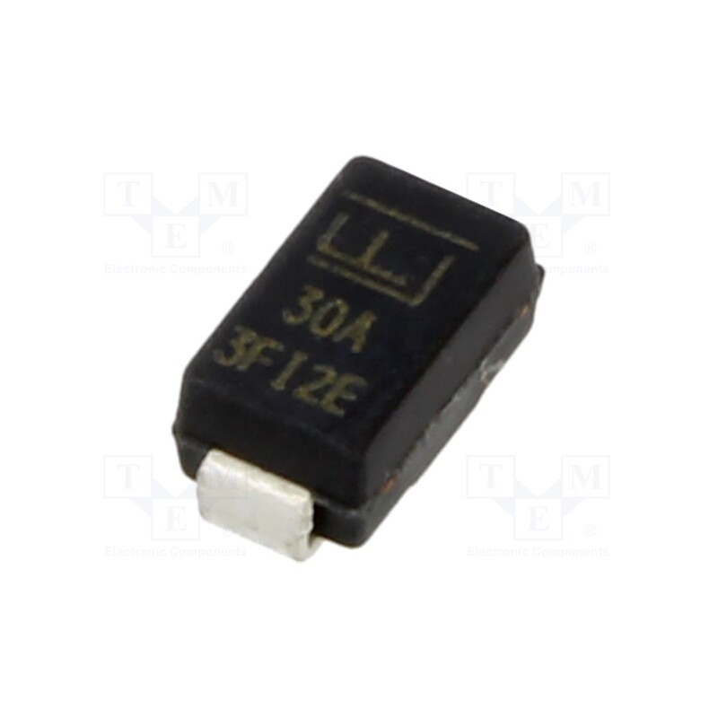 3 pcs x LITTELFUSE - P4SMA30A - Diode: TVS, 400W, 30V, 9.9A, unidirectional, ±5%, SMA,