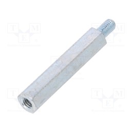 10 pcs x DREMEC - 226X35 - Screwed spacer sleeve, 35mm, Int.thread: M4, Ext.thread: M4, steel