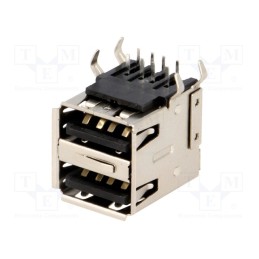 1 pcs x CONNFLY - DS1096-BN0X-FE - Socket, USB A, THT, angled 90°, double