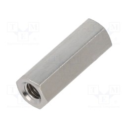 10 pcs x DREMEC - 113X14 - Screwed spacer sleeve, 14mm, Int.thread: M3, hexagonal, brass