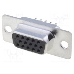 1 pcs x ADAM TECH - HDT15-ST - D-Sub HD, PIN: 15, socket, female, straight, THT, 5A, 20mΩ