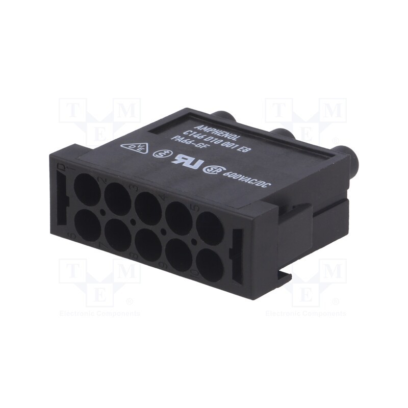 1 pcs x AMPHENOL - C146D10001E8 - Connector: HDC, module, male, C146,heavy|mate M, PIN: 10, 400V