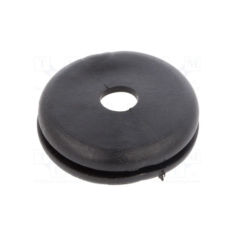 1000 pcs x HELLERMANNTYTON - 633-04020 - Grommet, Ømount.hole: 18.5mm, Øhole: 6mm, PVC, black, -30÷60°C