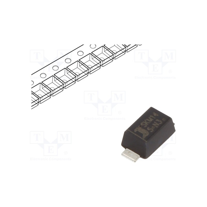 5 pcs x DIOTEC SEMICONDUCTOR - SKM14 - Diode: Schottky rectifying, SMD, 40V, 1A, SOD123F,