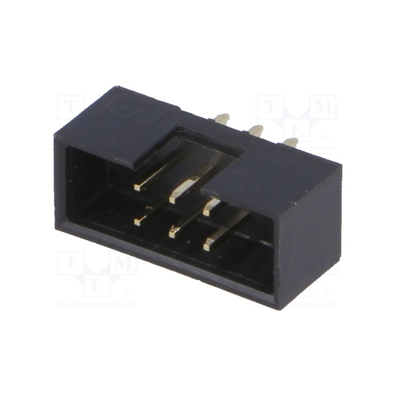 1 pcs x Amphenol Communications Solutions - T823-106A1S100HEU - Socket, IDC, male, PIN: 6, straight, THT, gold-plated, 2mm, blac