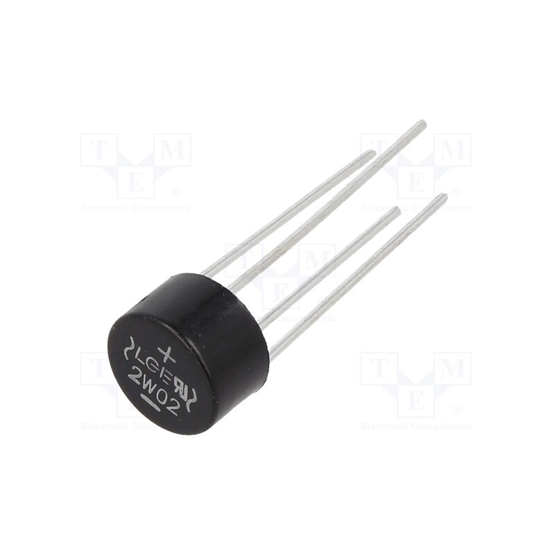 5 pcs x LUGUANG ELECTRONIC - 2W02 - Bridge rectifier: single-phase, Urmax: 200V, If: 2A, Ifsm: 50A, WOM