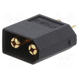 1 pcs x AMASS - XT60W-M - Plug, DC supply, XT60, male, PIN: 2, for cable, soldering, black, 20A
