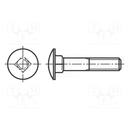 10 pcs x BOSSARD - 1242946 - Screw, M8x50, 1.25, Head: button, A2 stainless steel, DIN 603, 22mm