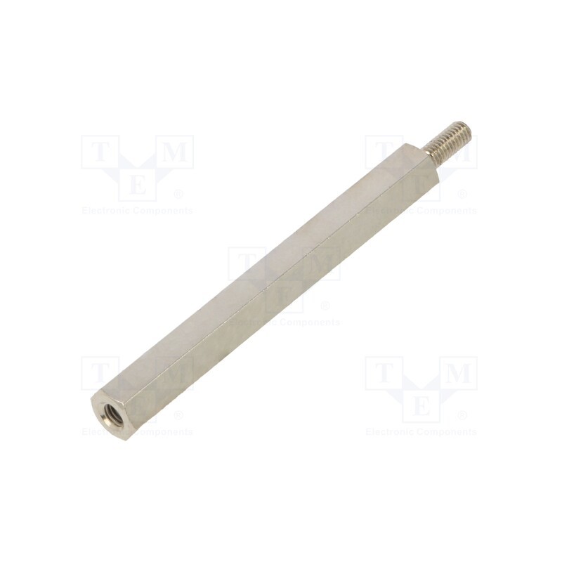 10 pcs x DREMEC - 215X50 - Screwed spacer sleeve, 50mm, Int.thread: M3, Ext.thread: M3, brass